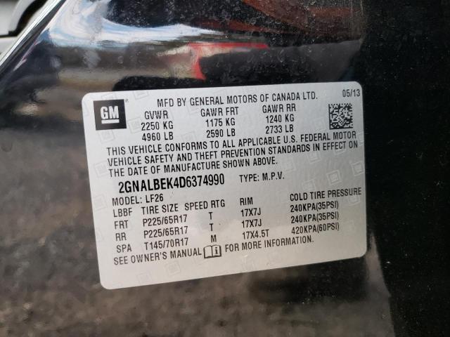 Photo 13 VIN: 2GNALBEK4D6374990 - CHEVROLET EQUINOX LS 