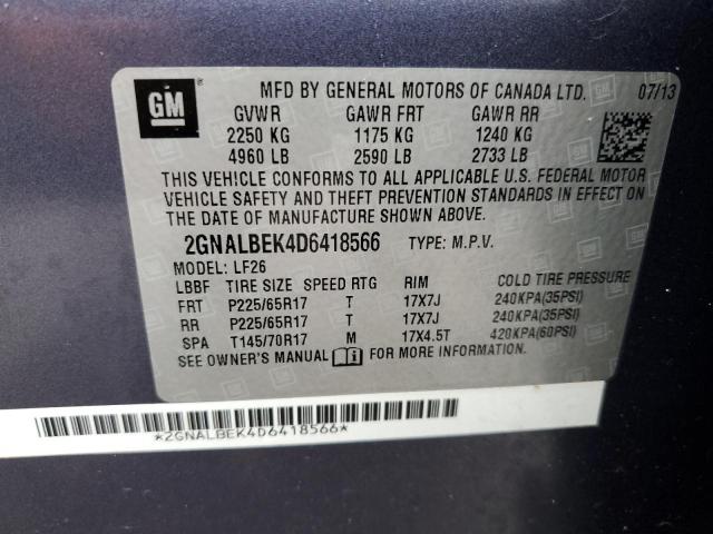 Photo 12 VIN: 2GNALBEK4D6418566 - CHEVROLET EQUINOX LS 