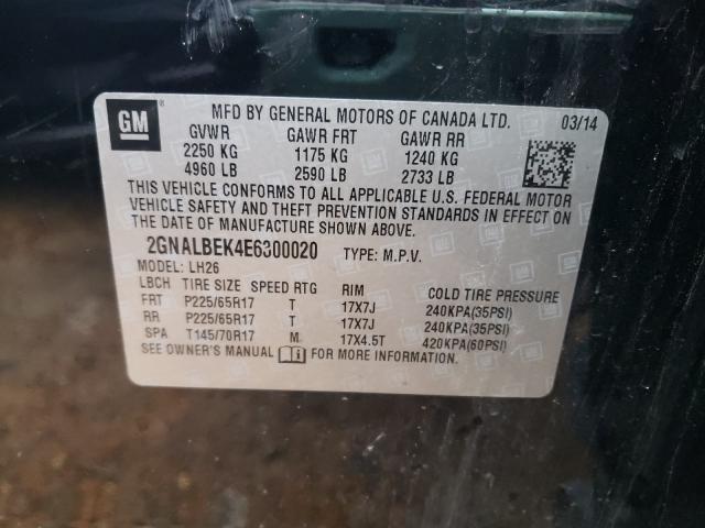 Photo 9 VIN: 2GNALBEK4E6300020 - CHEVROLET EQUINOX LT 