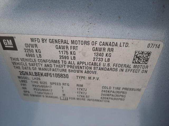 Photo 12 VIN: 2GNALBEK4F6105830 - CHEVROLET EQUINOX 