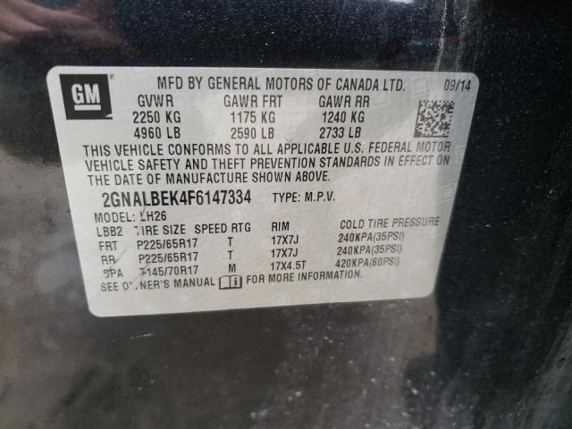 Photo 9 VIN: 2GNALBEK4F6147334 - CHEVROLET EQUINOX LT 