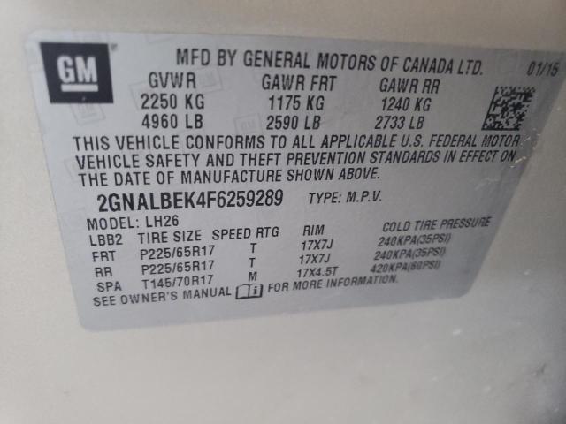 Photo 12 VIN: 2GNALBEK4F6259289 - CHEVROLET EQUINOX 