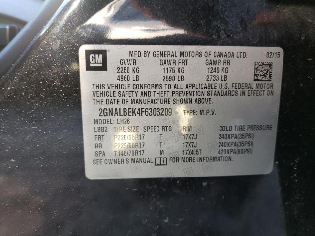 Photo 12 VIN: 2GNALBEK4F6303209 - CHEVROLET EQUINOX LT 