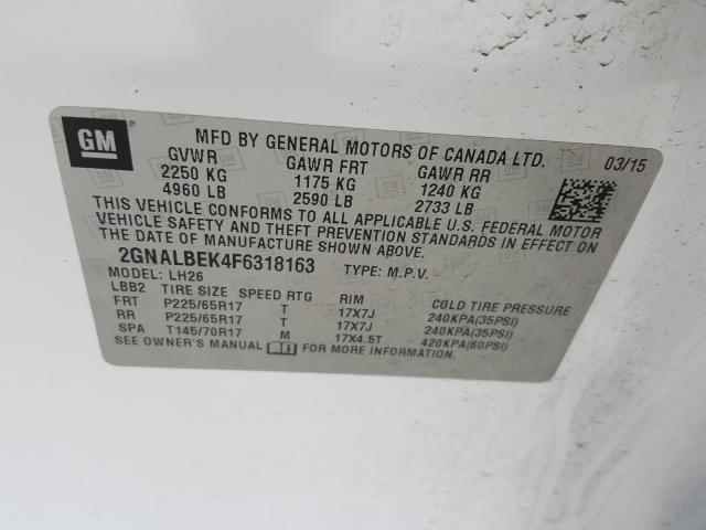 Photo 9 VIN: 2GNALBEK4F6318163 - CHEVROLET EQUINOX LT 