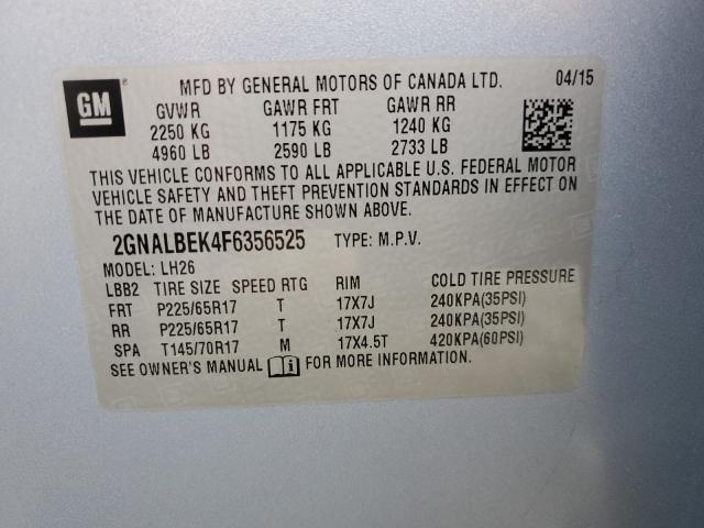 Photo 12 VIN: 2GNALBEK4F6356525 - CHEVROLET EQUINOX 