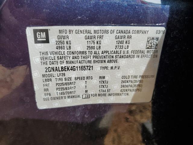 Photo 12 VIN: 2GNALBEK4G1165721 - CHEVROLET EQUINOX 