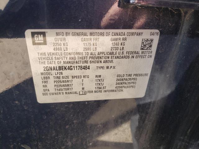 Photo 11 VIN: 2GNALBEK4G1178484 - CHEVROLET EQUINOX 