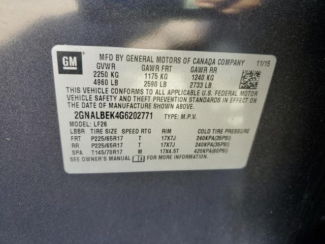 Photo 12 VIN: 2GNALBEK4G6202771 - CHEVROLET EQUINOX 