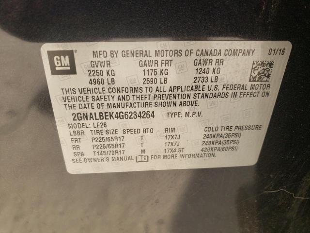 Photo 11 VIN: 2GNALBEK4G6234264 - CHEVROLET EQUINOX LS 