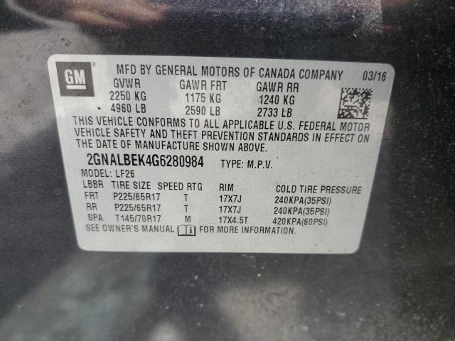 Photo 12 VIN: 2GNALBEK4G6280984 - CHEVROLET EQUINOX 