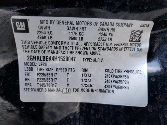 Photo 9 VIN: 2GNALBEK4H1520047 - CHEVROLET EQUINOX LS 