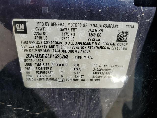 Photo 11 VIN: 2GNALBEK4H1526253 - CHEVROLET EQUINOX LS 