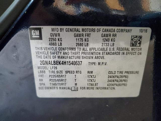 Photo 12 VIN: 2GNALBEK4H1540637 - CHEVROLET EQUINOX LS 