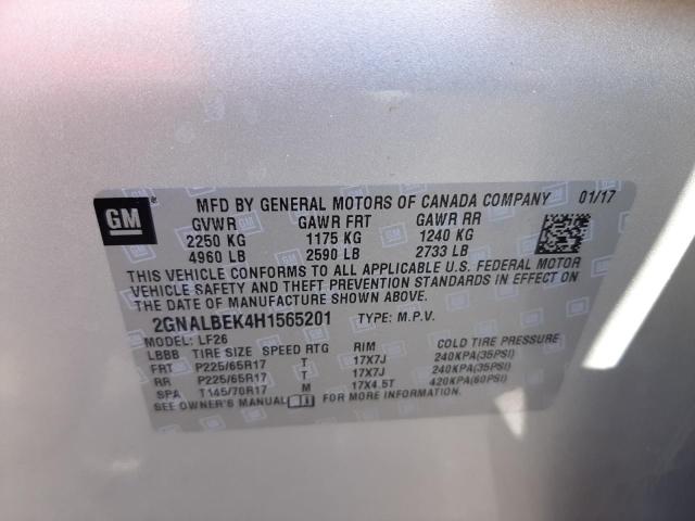 Photo 9 VIN: 2GNALBEK4H1565201 - CHEVROLET EQUINOX LS 