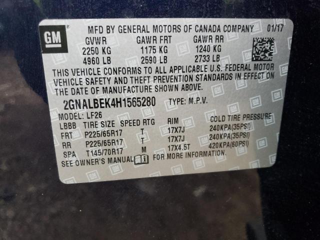 Photo 12 VIN: 2GNALBEK4H1565280 - CHEVROLET EQUINOX LS 