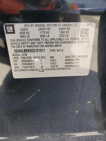 Photo 12 VIN: 2GNALBEK5C6151811 - CHEVROLET EQUINOX LS 