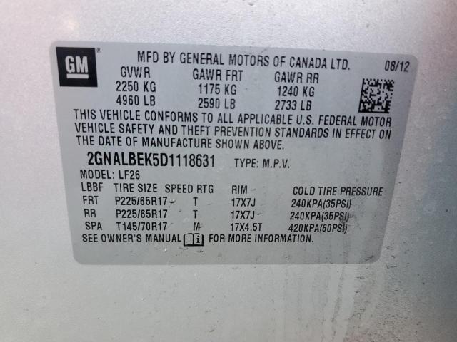 Photo 12 VIN: 2GNALBEK5D1118631 - CHEVROLET EQUINOX 