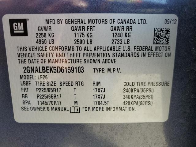 Photo 12 VIN: 2GNALBEK5D6159103 - CHEVROLET EQUINOX LS 