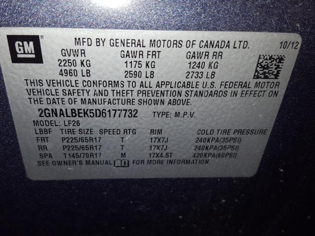 Photo 9 VIN: 2GNALBEK5D6177732 - CHEVROLET EQUINOX LS 