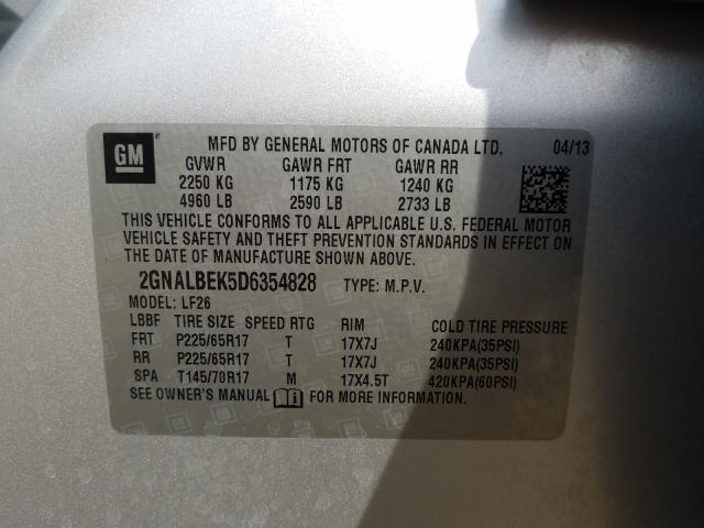 Photo 9 VIN: 2GNALBEK5D6354828 - CHEVROLET EQUINOX LS 