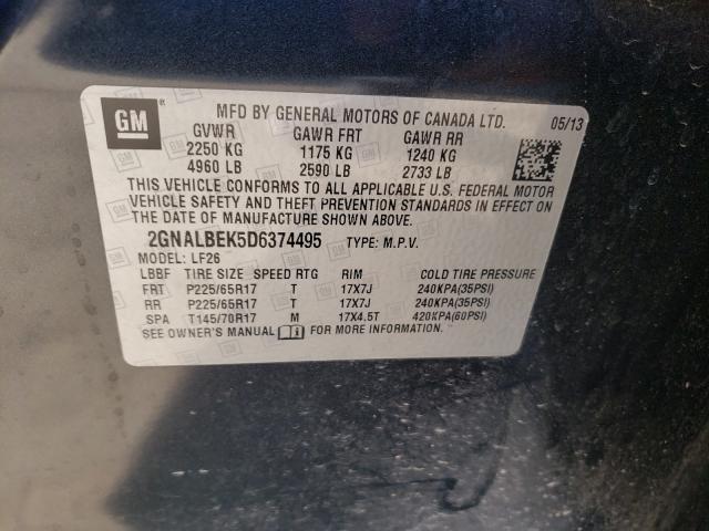 Photo 9 VIN: 2GNALBEK5D6374495 - CHEVROLET EQUINOX LS 