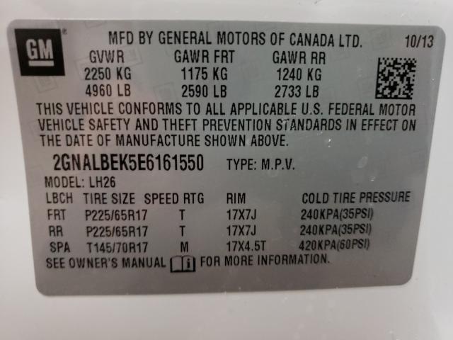 Photo 9 VIN: 2GNALBEK5E6161550 - CHEVROLET EQUINOX LT 