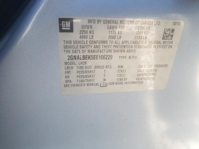 Photo 9 VIN: 2GNALBEK5E6166229 - CHEVROLET EQUINOX LT 