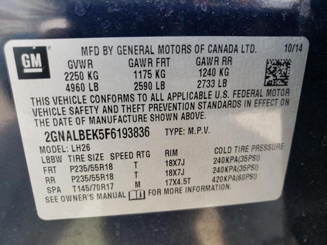 Photo 13 VIN: 2GNALBEK5F6193836 - CHEVROLET EQUINOX LT 