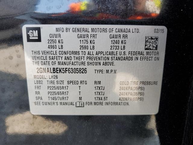 Photo 12 VIN: 2GNALBEK5F6305826 - CHEVROLET EQUINOX LT 