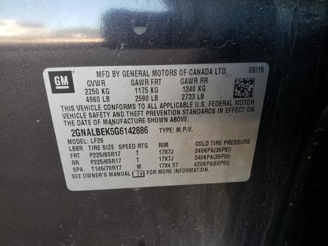 Photo 9 VIN: 2GNALBEK5G6142886 - CHEVROLET EQUINOX LS 