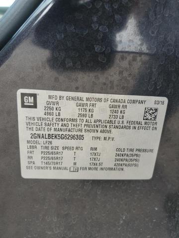 Photo 13 VIN: 2GNALBEK5G6296305 - CHEVROLET EQUINOX LS 