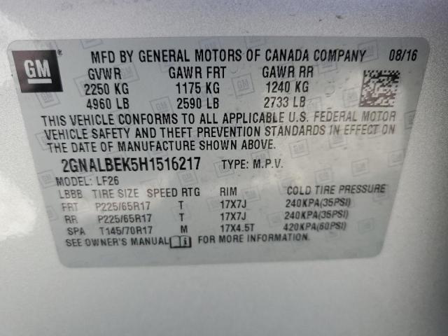 Photo 12 VIN: 2GNALBEK5H1516217 - CHEVROLET EQUINOX LS 