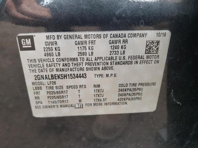 Photo 9 VIN: 2GNALBEK5H1534443 - CHEVROLET EQUINOX LS 