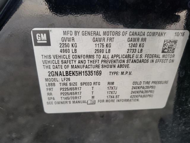 Photo 9 VIN: 2GNALBEK5H1535169 - CHEVROLET EQUINOX LS 