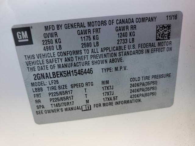 Photo 12 VIN: 2GNALBEK5H1546446 - CHEVROLET EQUINOX LS 