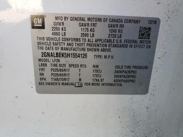 Photo 12 VIN: 2GNALBEK5H1554126 - CHEVROLET EQUINOX 