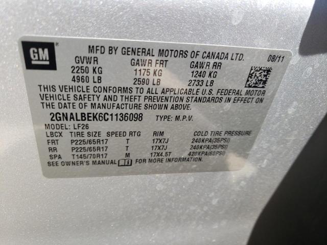 Photo 9 VIN: 2GNALBEK6C1136098 - CHEVROLET EQUINOX LS 