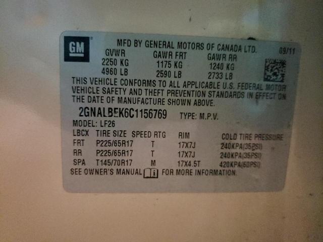 Photo 11 VIN: 2GNALBEK6C1156769 - CHEVROLET EQUINOX LS 