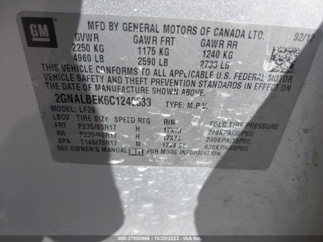 Photo 8 VIN: 2GNALBEK6C1240638 - CHEVROLET EQUINOX 