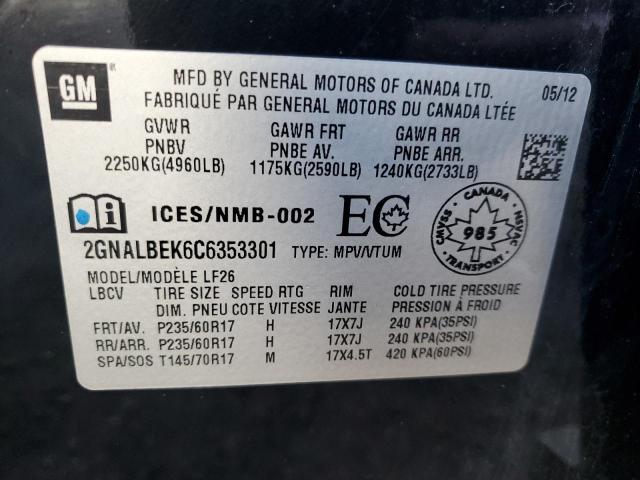 Photo 12 VIN: 2GNALBEK6C6353301 - CHEVROLET EQUINOX 