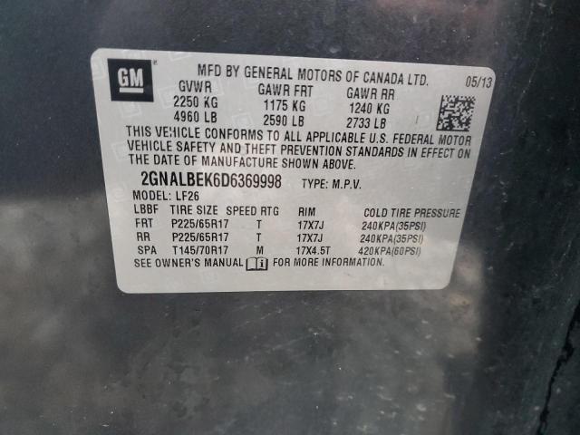 Photo 12 VIN: 2GNALBEK6D6369998 - CHEVROLET EQUINOX LS 