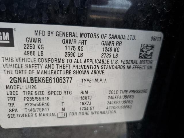 Photo 12 VIN: 2GNALBEK6E6106377 - CHEVROLET EQUINOX LT 