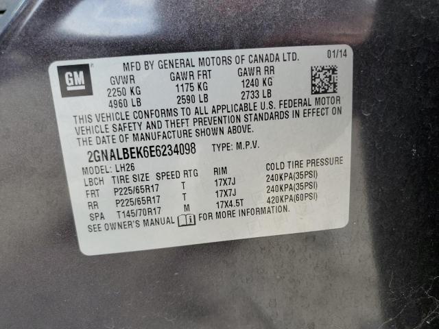 Photo 12 VIN: 2GNALBEK6E6234098 - CHEVROLET EQUINOX LT 