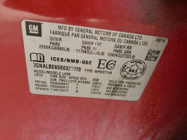 Photo 12 VIN: 2GNALBEK6E6320978 - CHEVROLET EQUINOX 