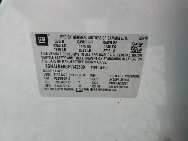 Photo 12 VIN: 2GNALBEK6F1142309 - CHEVROLET EQUINOX 