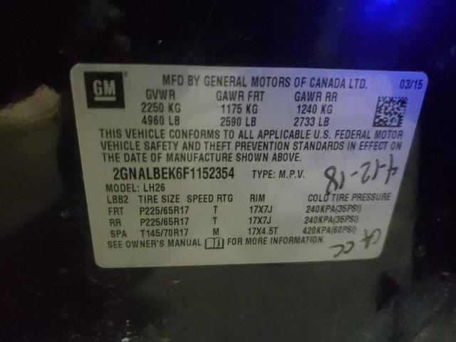 Photo 12 VIN: 2GNALBEK6F1152354 - CHEVROLET EQUINOX LT 