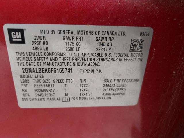 Photo 13 VIN: 2GNALBEK6F6169741 - CHEVROLET EQUINOX LT 