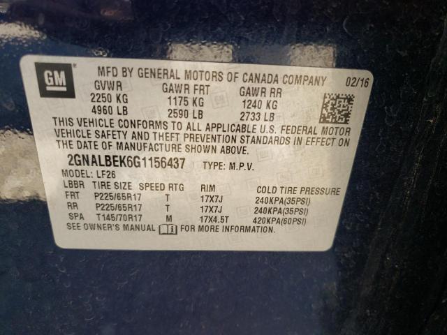 Photo 9 VIN: 2GNALBEK6G1156437 - CHEVROLET EQUINOX LS 