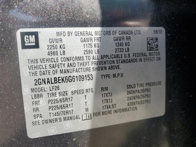 Photo 12 VIN: 2GNALBEK6G6109153 - CHEVROLET EQUINOX LS 