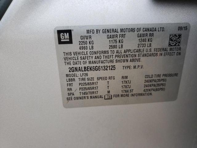 Photo 12 VIN: 2GNALBEK6G6132125 - CHEVROLET EQUINOX 